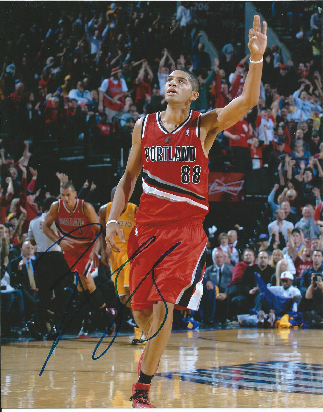 **GFA Portland Trailblazers *NICOLAS BATUM* Signed 8x10 Photo Poster painting B7 COA**