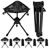 Portable Folding Tripod Stool 360 Rotating Camping Stool Foldable Tripod Chair