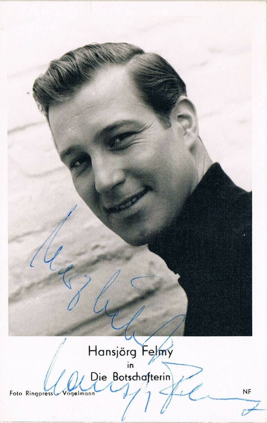 Hansj?rg Felmy 1931-2007 genuine autograph signed postcard Photo Poster painting 3.5x5.5