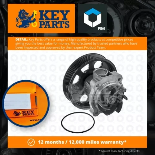 Water Pump fits VAUXHALL MERIVA A, B 1.3D 2005 on Coolant KeyParts 012855461 New Parts