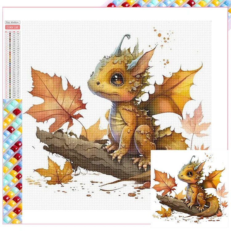 Cute Dragon 30*30CM (Canvas) Full Square Drill Diamond Painting gbfke