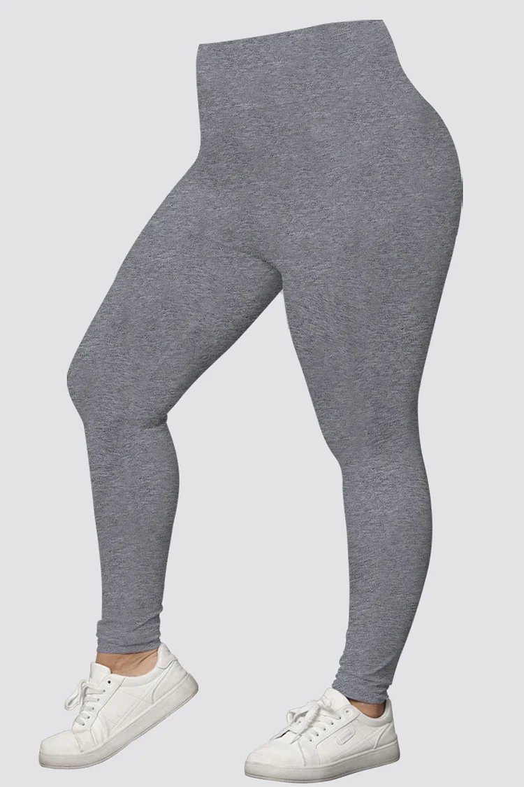 Flycurvy Plus Size Casual Grey Stitching Legging  Flycurvy [product_label]