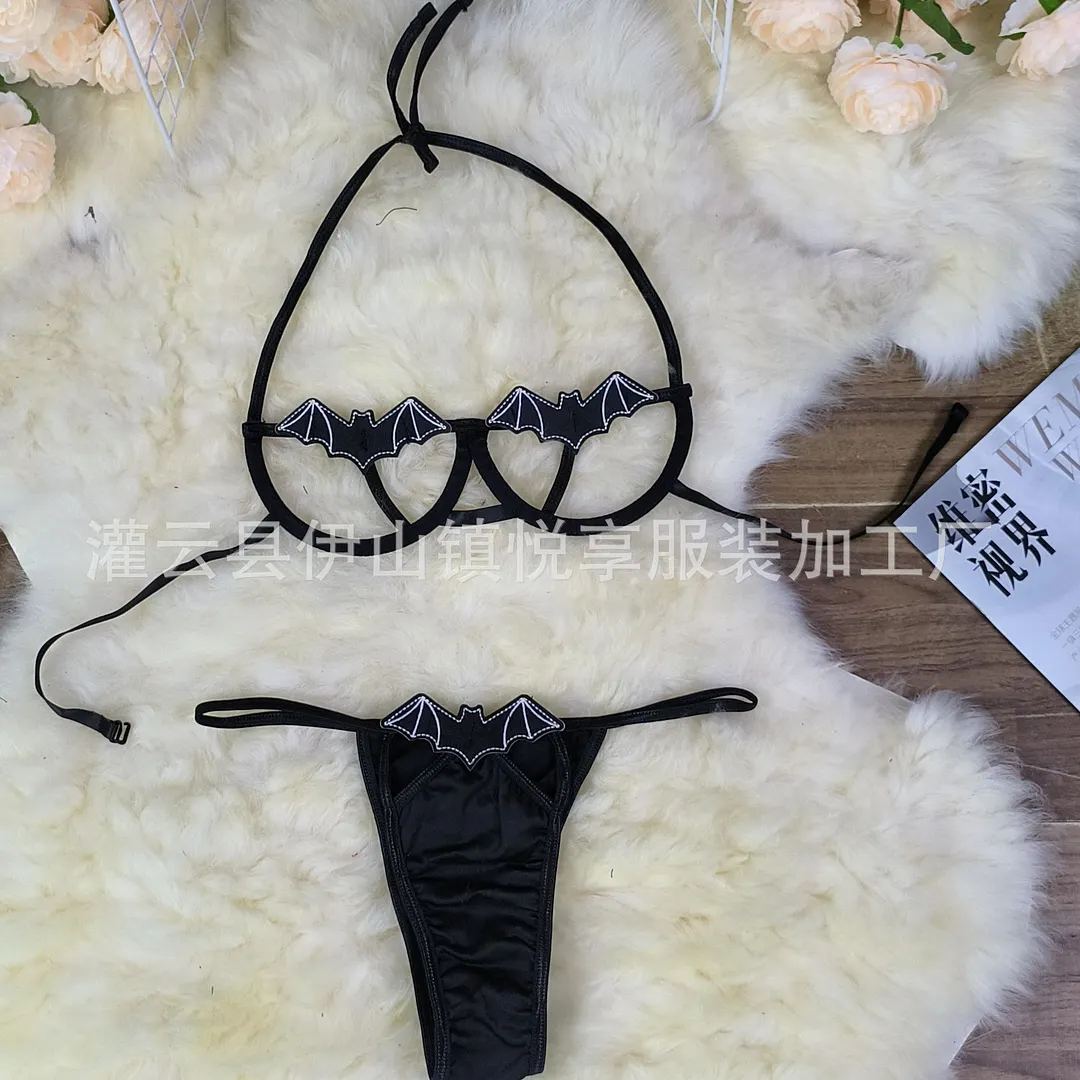 Churchf Sex Lingerie Halloween Little Demon Sexy With Pajamas Lady Three-Point Bikini Set