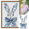 (Stamped/Counted) Blue And White Porcelain-Rabbit-11CT Cross Stitch 40*60cm/15.75*23.62in (Big Size)