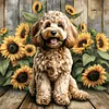 Sunflower Teddy Full 11CT 3 Strands DIY Stamped Cross Stitch Kits 40x40cm Embroidery Needlepoint Starter Kit for Beginners Adults Gift Home Wall Decor