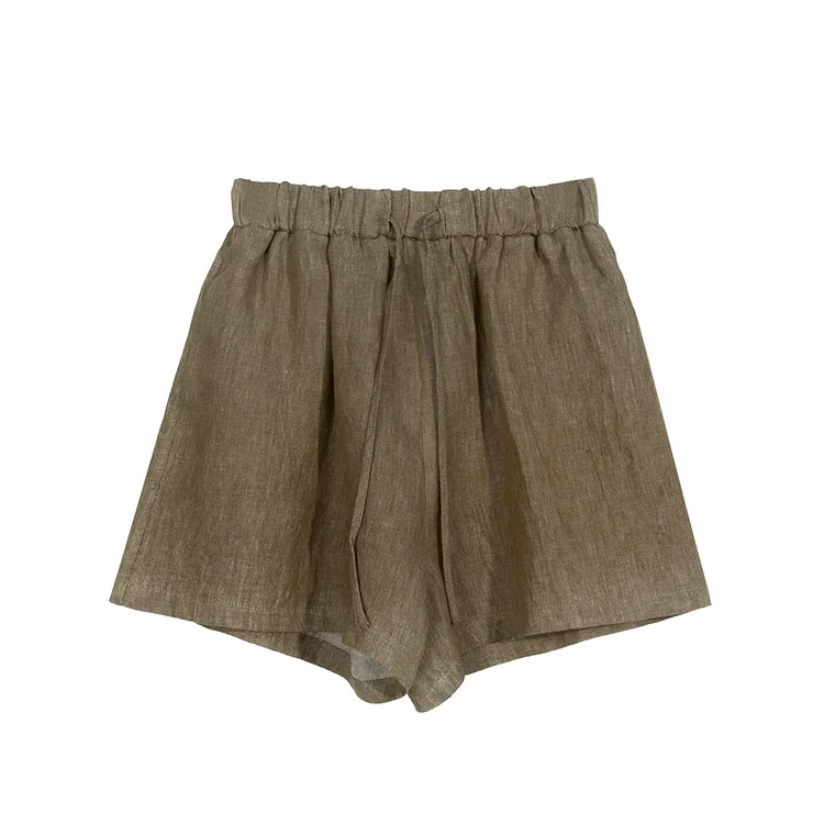 Casual Linen Solid Color Shorts