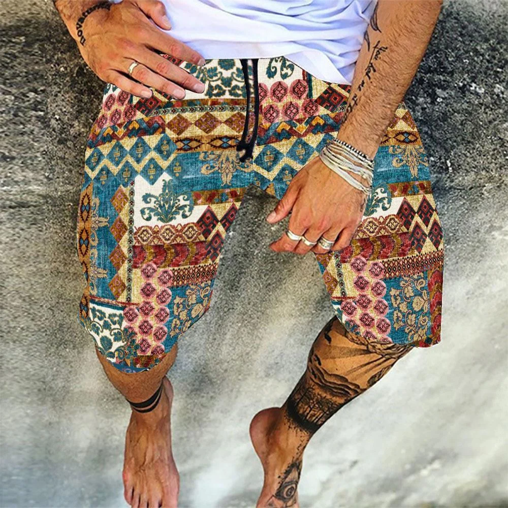 Men's Cropped Trousers Loose Printed Shorts