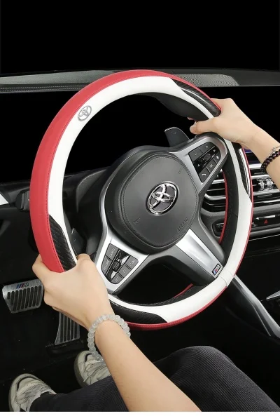 Steering Wheel Cover Suede Carbon Fiber