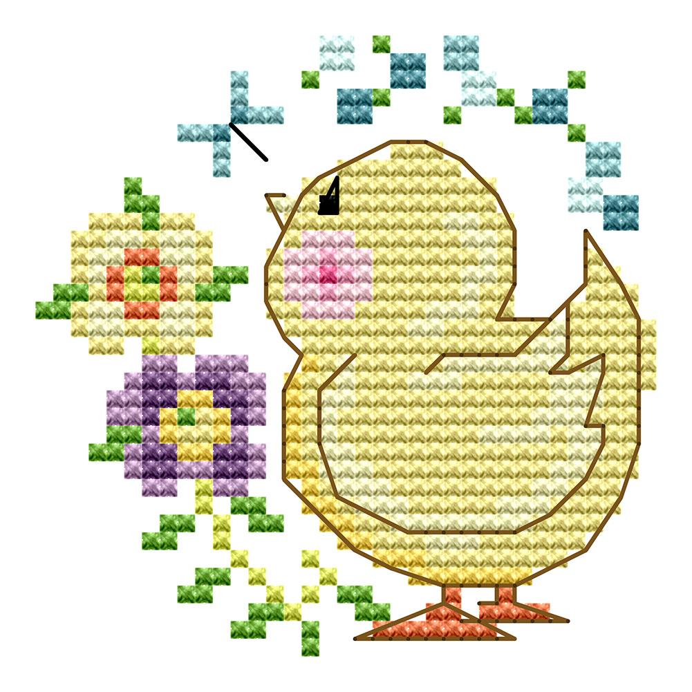 

Happy Farm-Little Chicken - 14CT Stamped Cross Stitch - 10*10cm, 501 Original