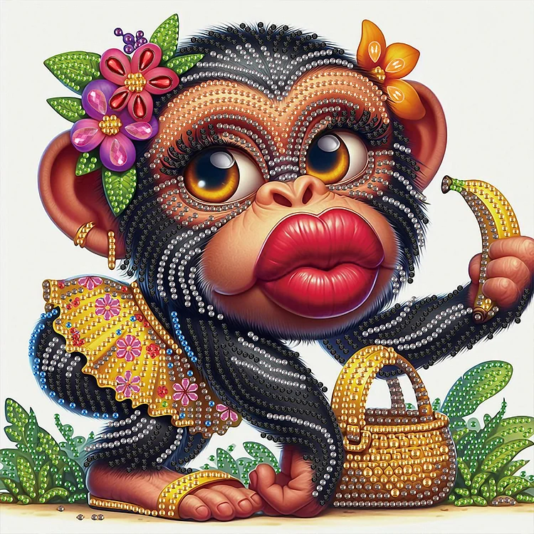 Partial Special-shaped Diamond Painting - Funny Animals 30*30CM