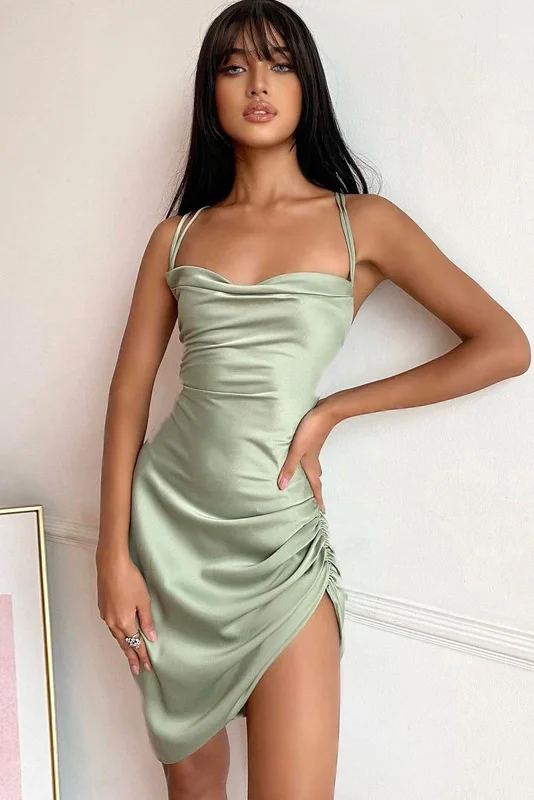 Suspender Back Hollow Tie Midi Dresses