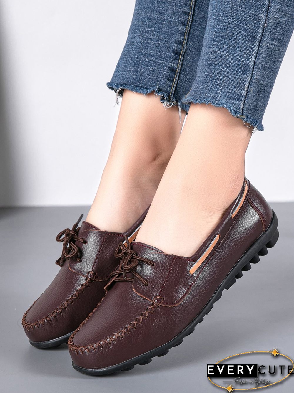 Retro Casual Simple Lace-up Flat Shoes