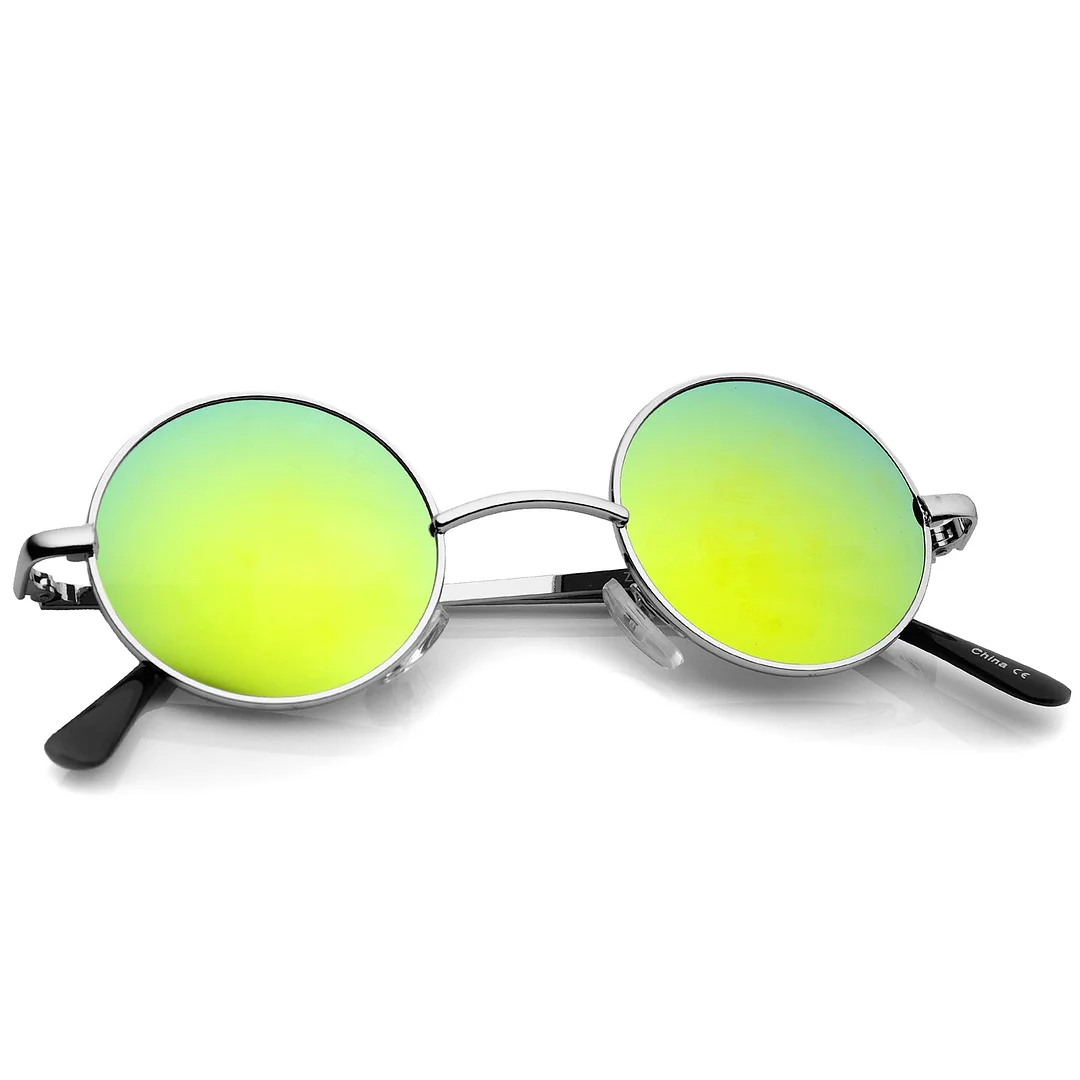 Lennon Style Small Round Color Mirrored Lens Circle glasses