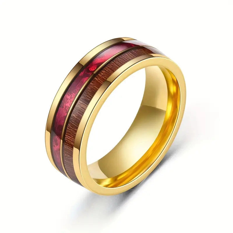 Minimalist Color Block 304 Stainless Steel Women’s Rings