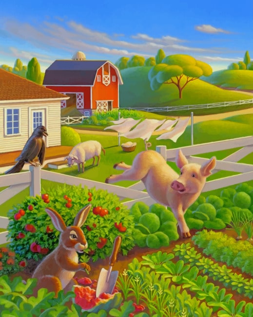 

The Happy Farm Robin Moline – Paint By Numbers - 40*50CM, 501 Original