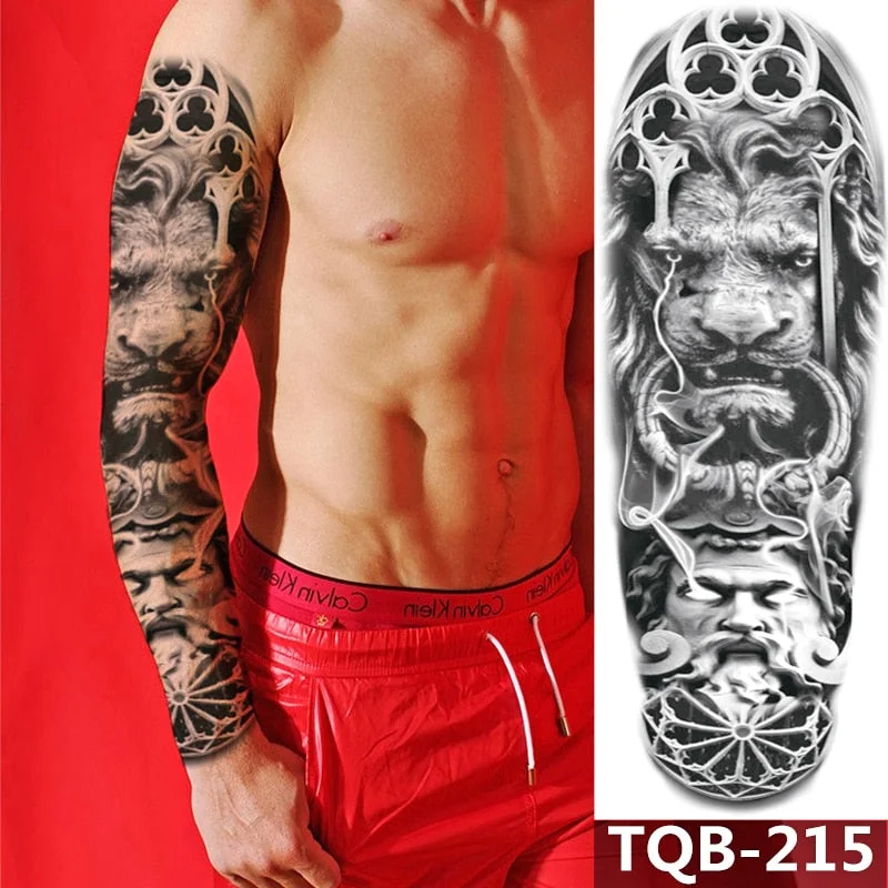 Waterproof Temporary Tattoo Sticker Totem Mechanical Full Arm Large Size Sleeve Tatoo Fake Tatto Flash Tattoos For Men Women