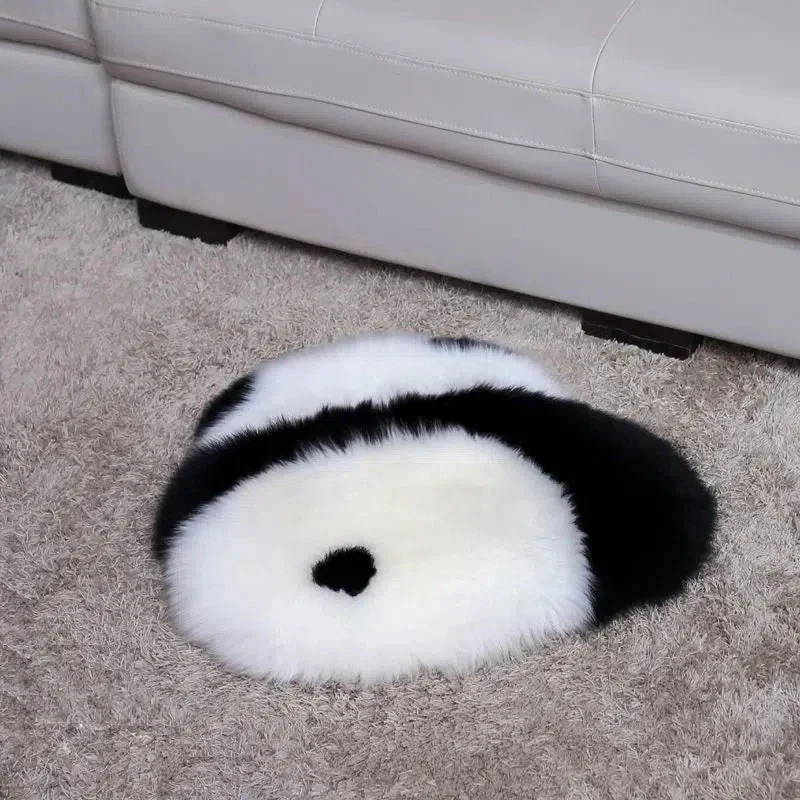 Athvotar Throw Pillows Super Cute Angry Panda Back View 100% Wool / Artificial Wool Back Cushion for Bed Sofa Cushion Floor Cushions Cozy