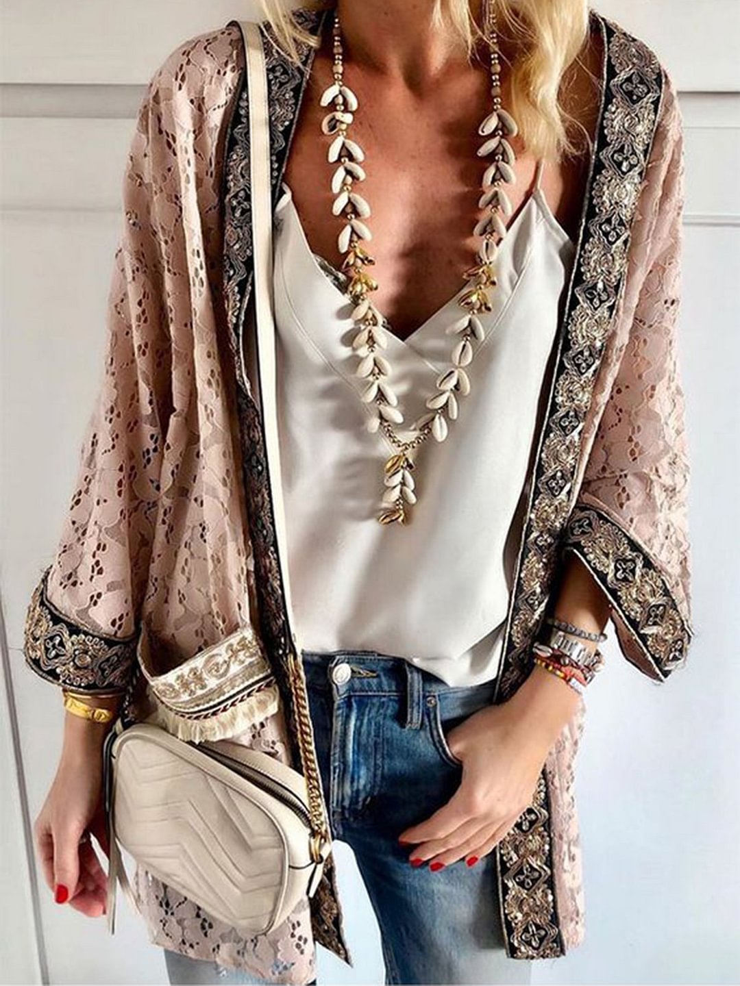 Naked Pink Cotton-Blend 3/4 Sleeve Coat | IFYHOME