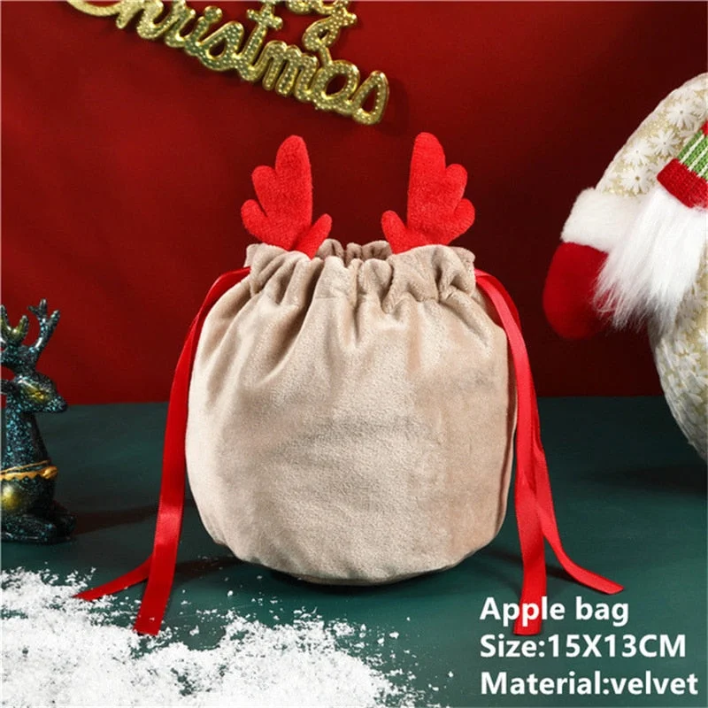 Cifeeo Apple Storage Santa Sacks Gift Bag Christmas Candy Gift Bags Christmas Decorations for Home Navidad 2023 Xmas Decoration