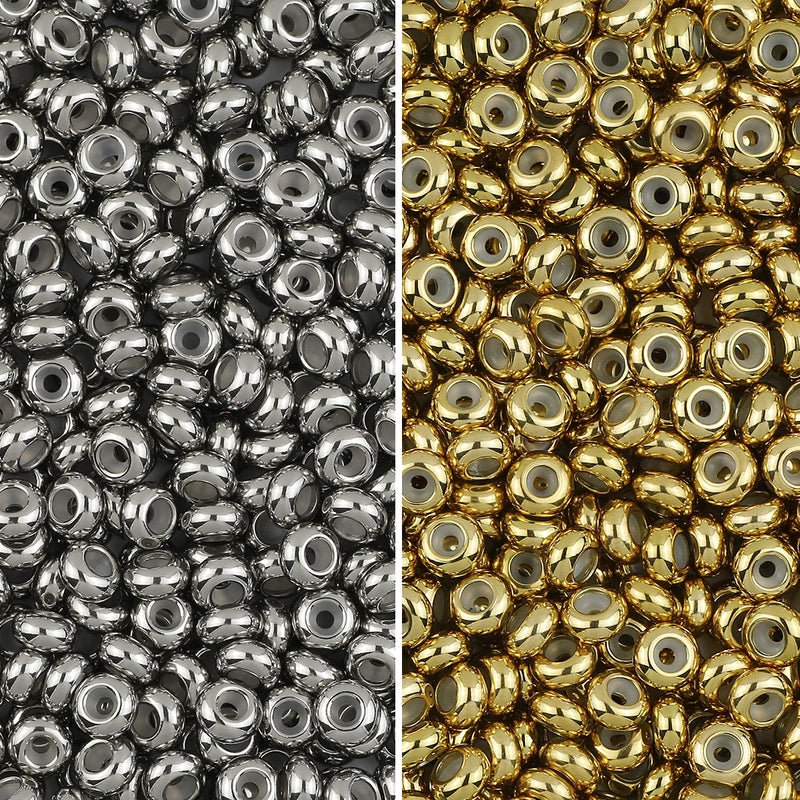 10 PCS/Package Diameter 10mm Diameter 6 Mm Diameter 8mm 304 Stainless Steel Solid Color Polished Beads Spacer Bars Jewelry Accessories