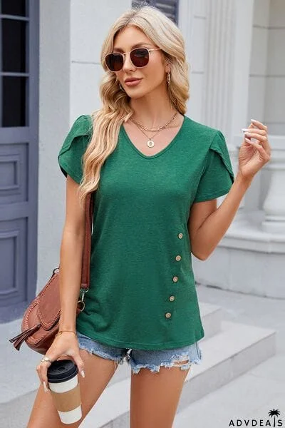 V-Neck Short Sleeve T-Shirt