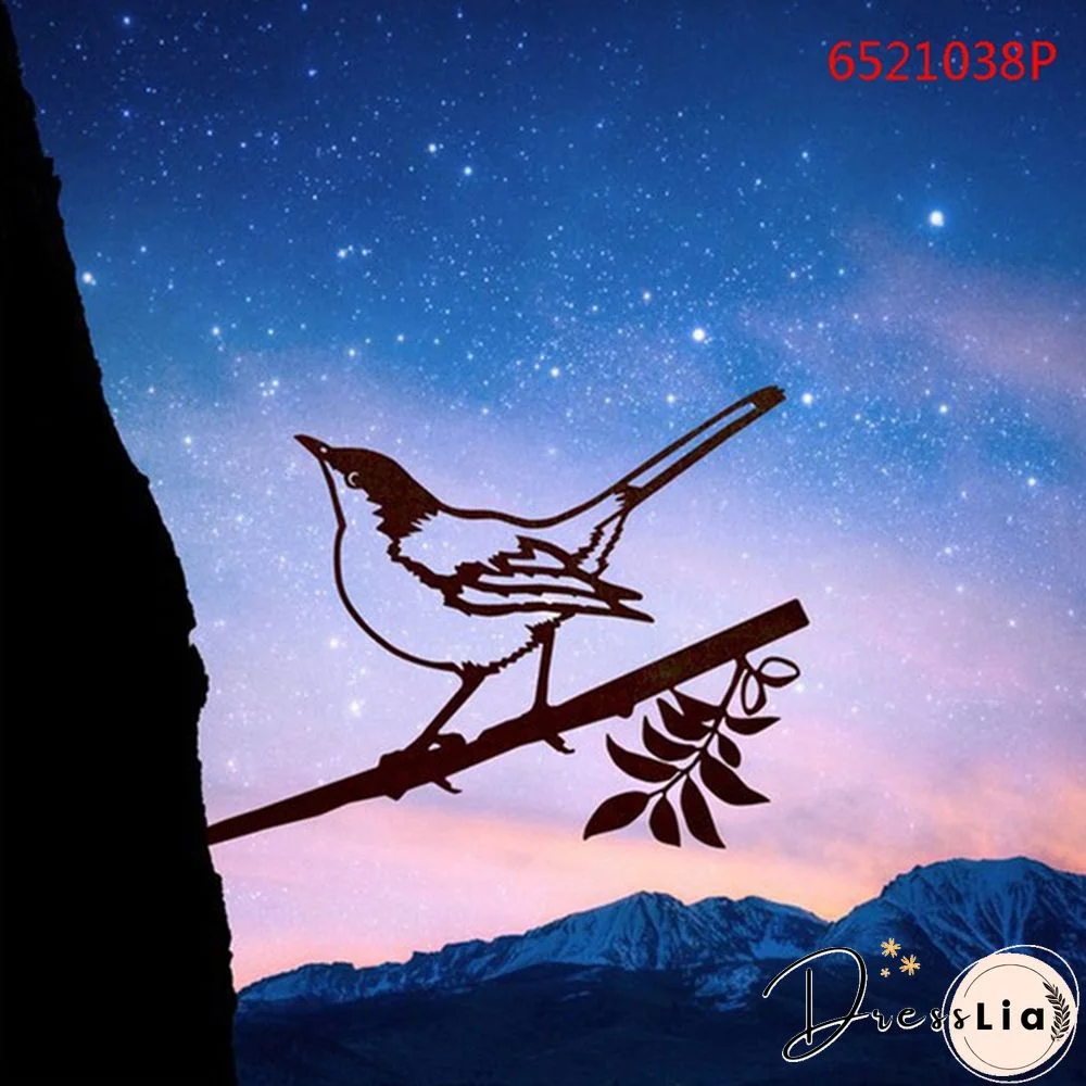 Tree Metal Art Yard Garden Outdoor Branch Gnomes Decoration Sign Rustic Hanging