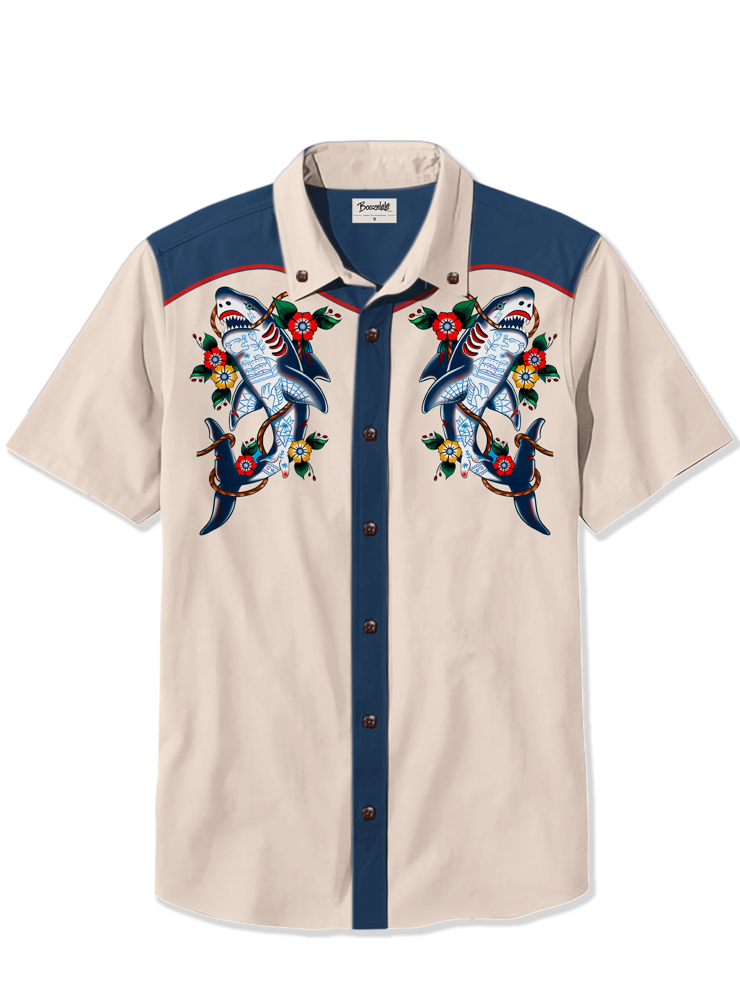 Vintage Flower Shark- 100% Cotton Shirt