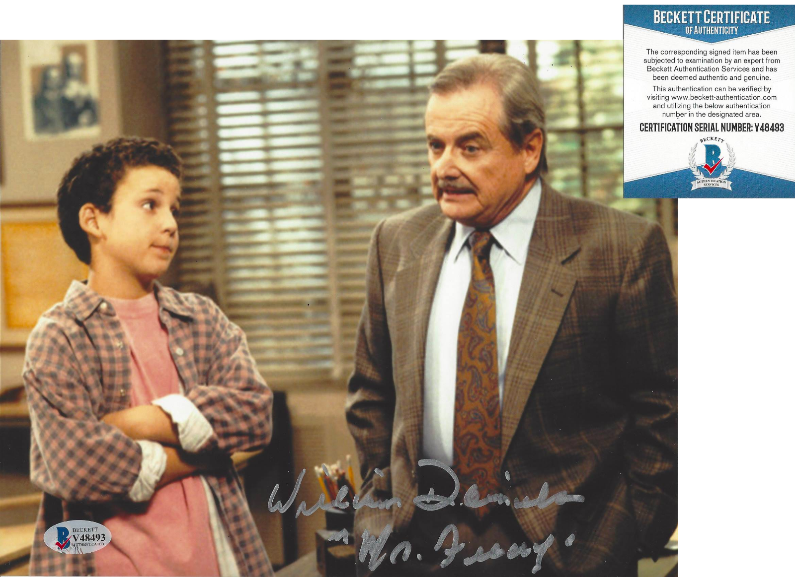 WILLIAM DANIELS SIGNED 'BOY MEETS WORLD' MR. FEENY 8x10 Photo Poster painting 2 BECKETT BAS COA