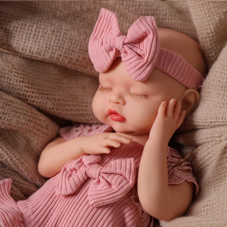 Babeside Nancy 16" Realistic Silicone Sleeping Baby Little Infant Girl Retaining Pacifier