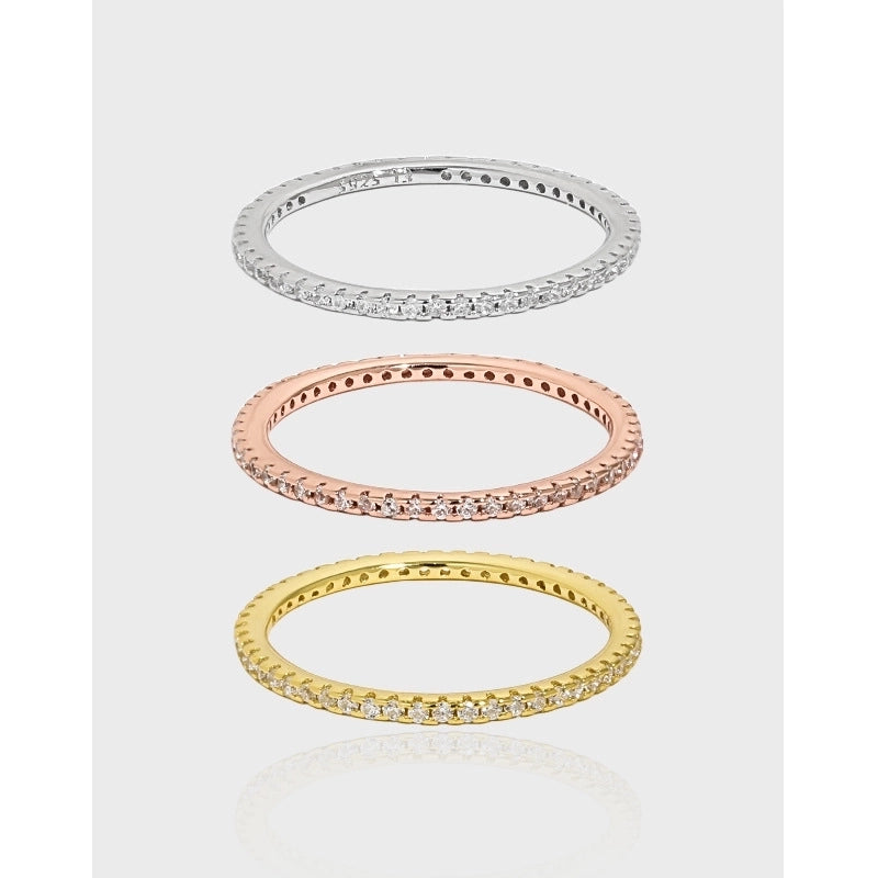 925 Sterling Silver Zircon Geometric Rings