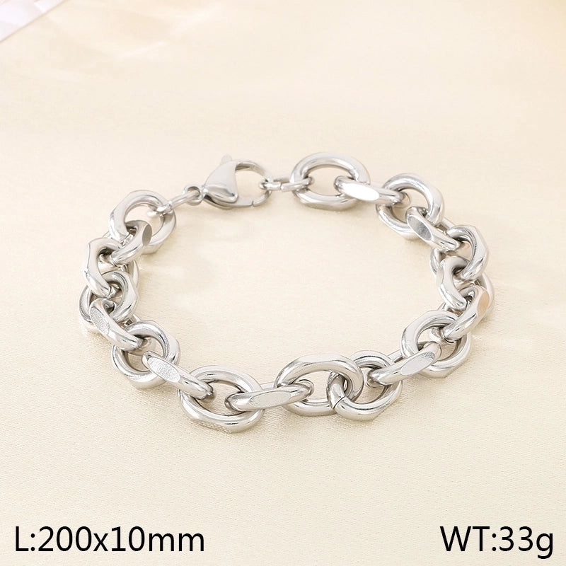 Minimalist Solid Color 304 Stainless Steel 18K Gold Plated Bracelets In Bulk