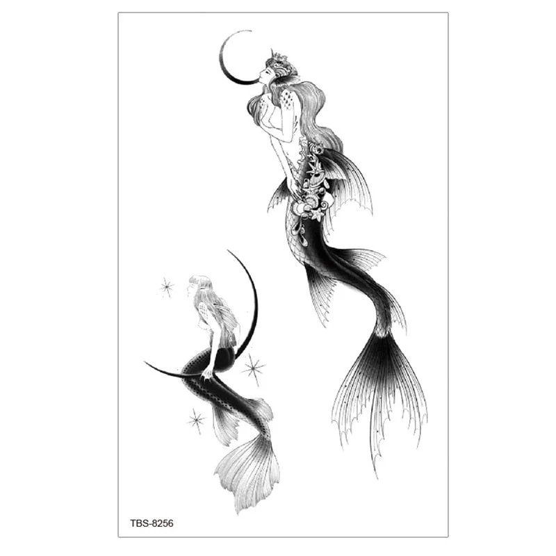 Waterproof Temporary Tattoo Sticker Lion Wolf Tiger Forest Tattoos Girl Mermaid Body Art Arm Fake Sleeve Tatoo Women Men