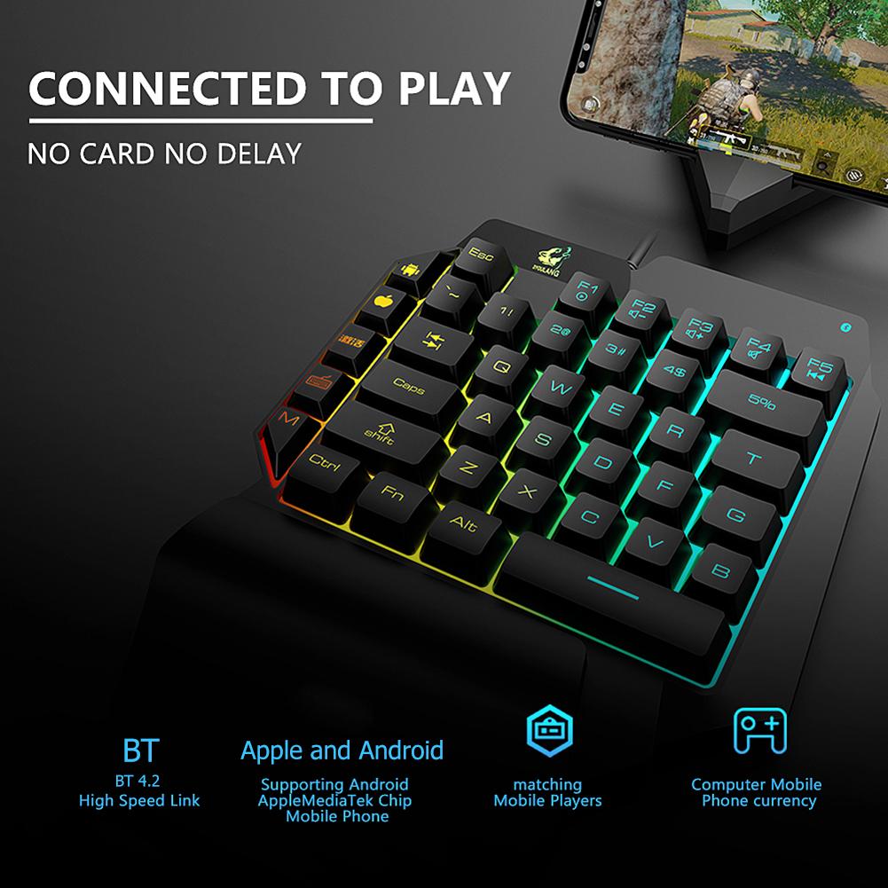 Ziyoulang G11 39 Keys One-Handed Keyboard Bluetooth-compatible 4.0 Phone Gaming Keypad от Cesdeals WW