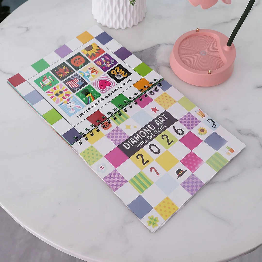 2026 Diamond Art Painting Calendar DIY Wall Calendar 12-Month Flip Wall Calendar