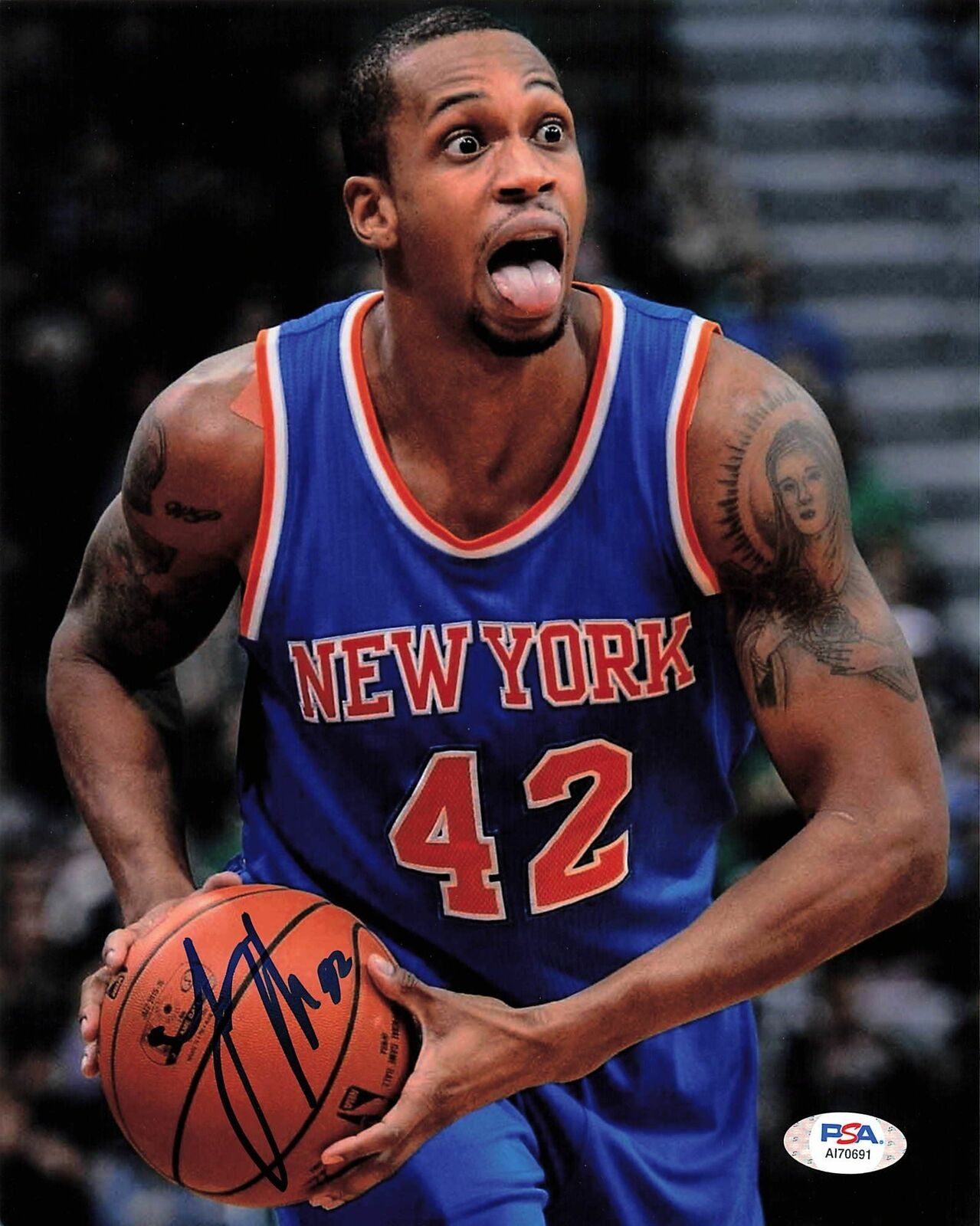 Lance Thomas signed 8x10 Photo Poster painting PSA/DNA New York Knicks Autographed