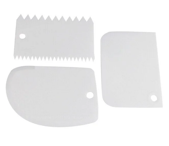 2020 New 3pcs/set Plastic Dough Fondant  Cake Decorating Baking Tool Pastry Tools Smooth Jagged Edge Spatulas Cutters