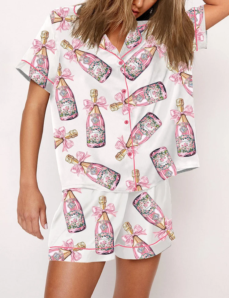 Women's  Champagne Bottle Pajama Set