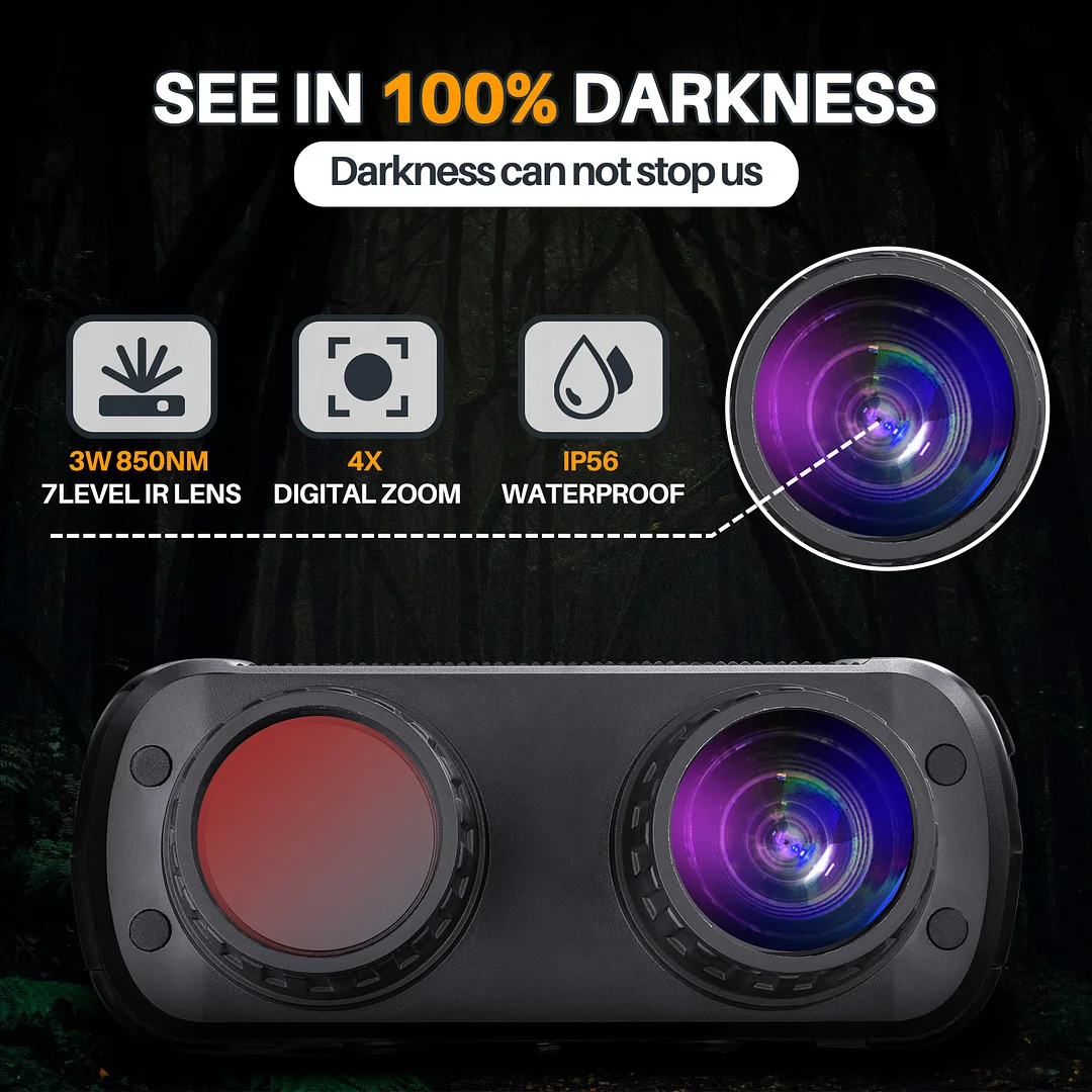 BEBANG 7x31 Night Vision Binoculars, HD Digital Infrared Night Vision Goggles, 1300ft/400mm Night Vision and Day Range