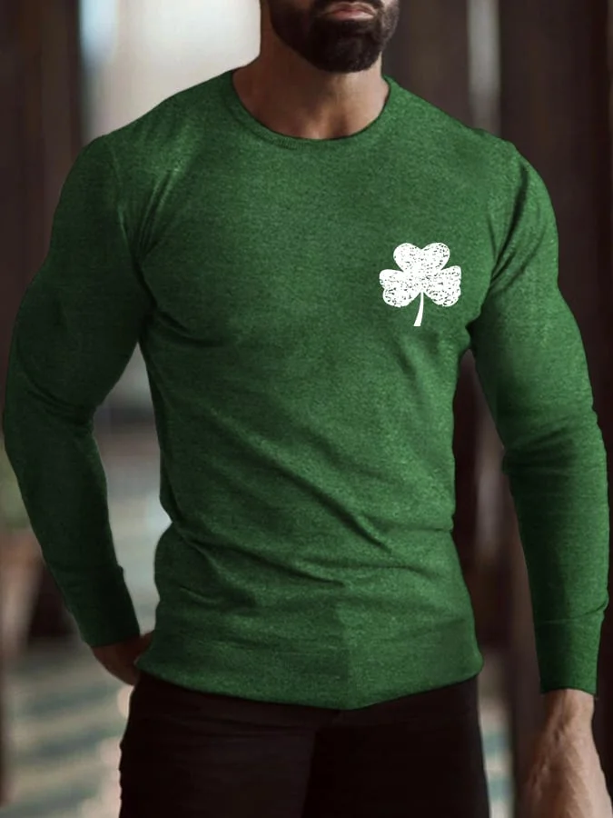 Men's St. Patrick's Day Shamrock Print T-Shirt socialshop