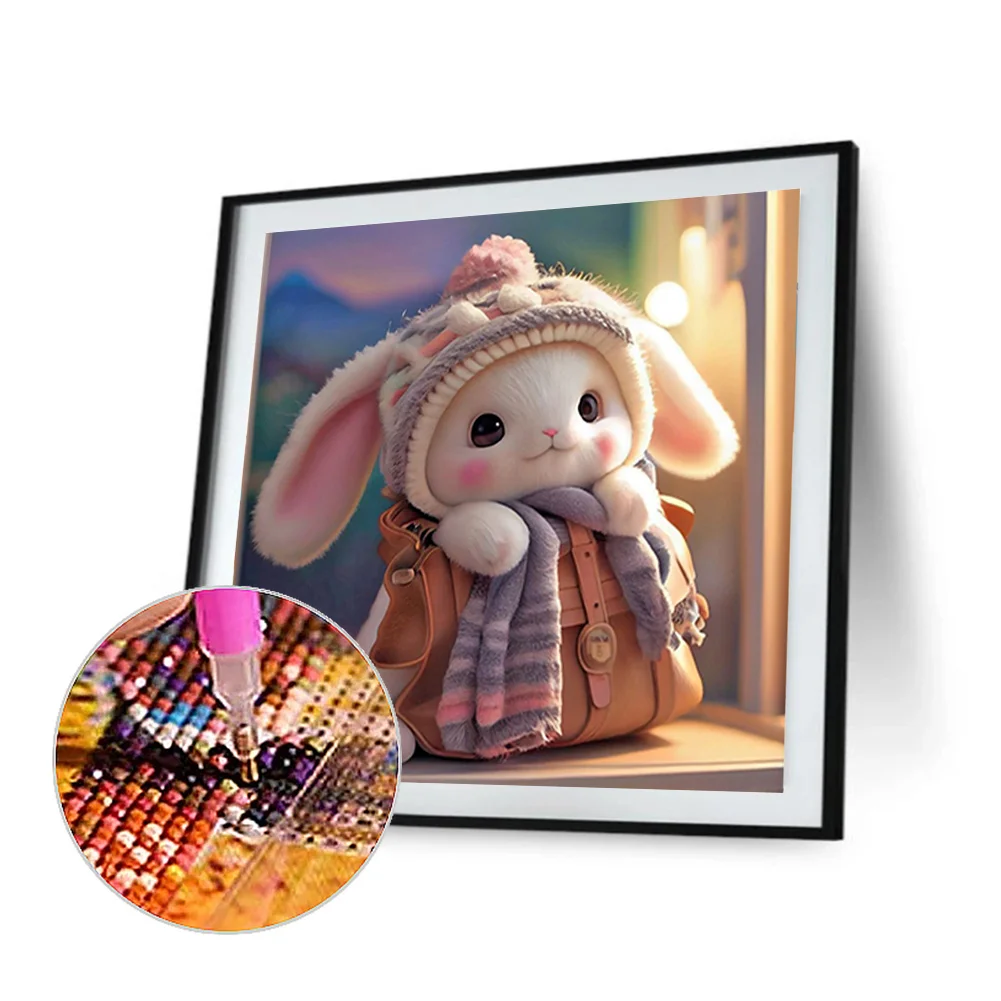Diamond Painting - Full Round Drill - Cute Rabbit(30*30cm)