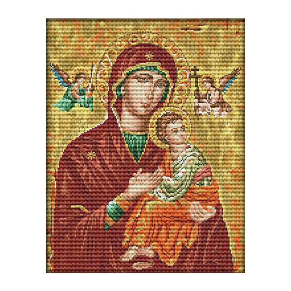 

Virgin and Child - 14CT Stamped Cross Stitch - 43*35cm, 501 Original