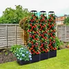 4 Tier Planter Stake Tower with Trellis Tomato Cage Self Watering Indoor Outdoor