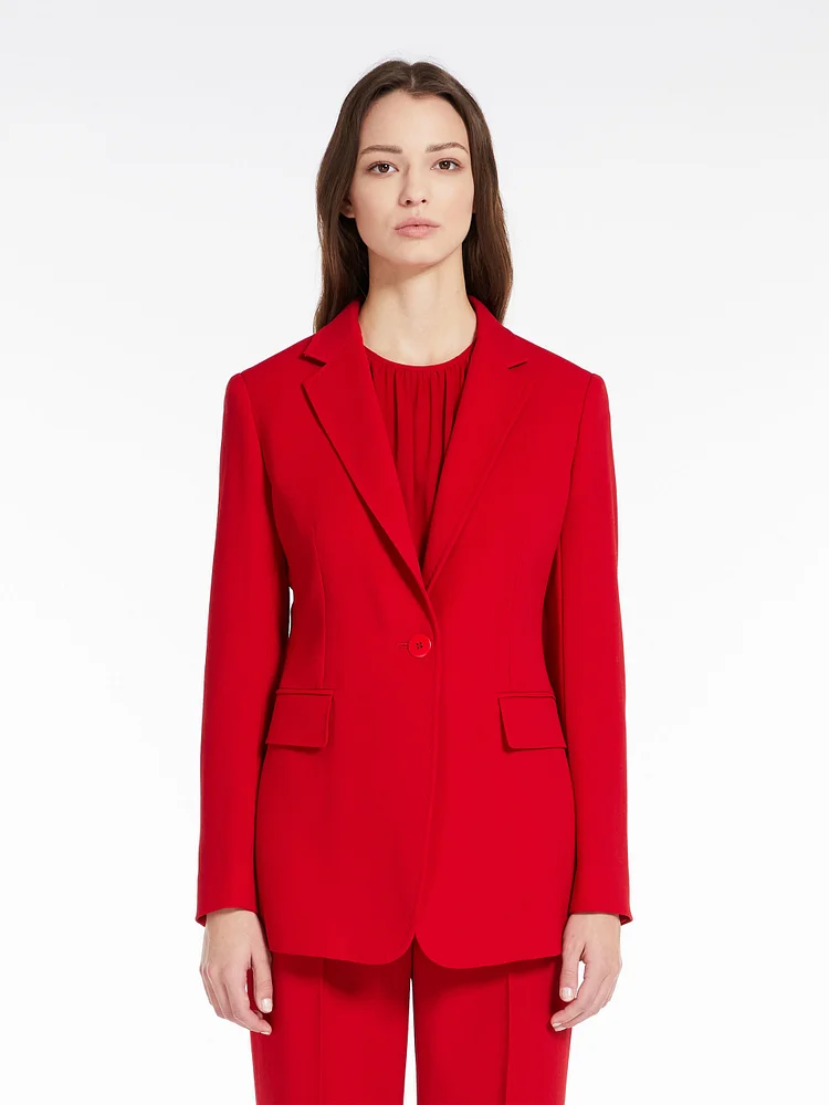 Single-breasted wool jacket - RED