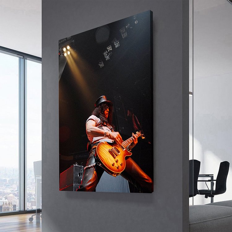 Guns N' Roses Slash on Stage Guitar Solo Canvas Wall Art