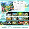 2027-2028 Two-Year Diamond Painting Calendar Kit, 13 Exquisite Multicolor Butterfly And Floral Illustrations, Large Size Desk Calendar, Mosaic Art Coil-Bound Desktop Planner