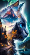 Luxury AB Velvet Diamond Painting Kit - Scenery Cat