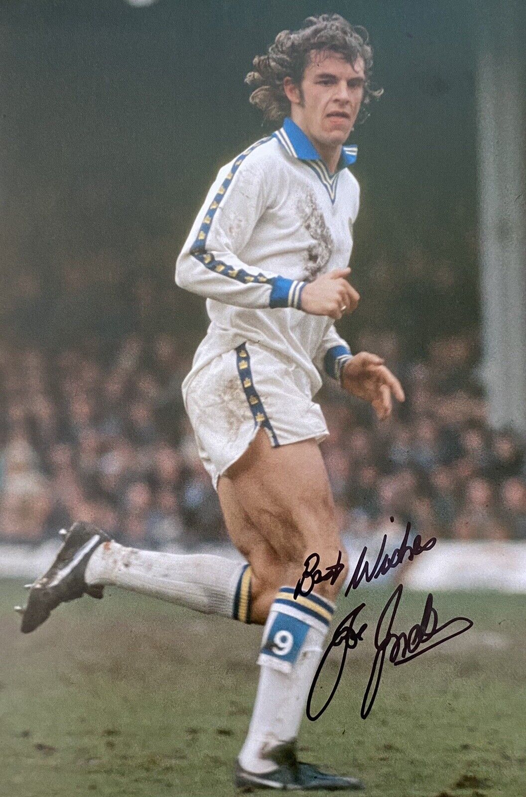 Joe Jordan Genuine Hand Signed Leeds United 12x8 Photo Poster painting