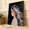 DIY Pearl Painting Long Hair Girl for Home Decor with Frame(30x40cm)