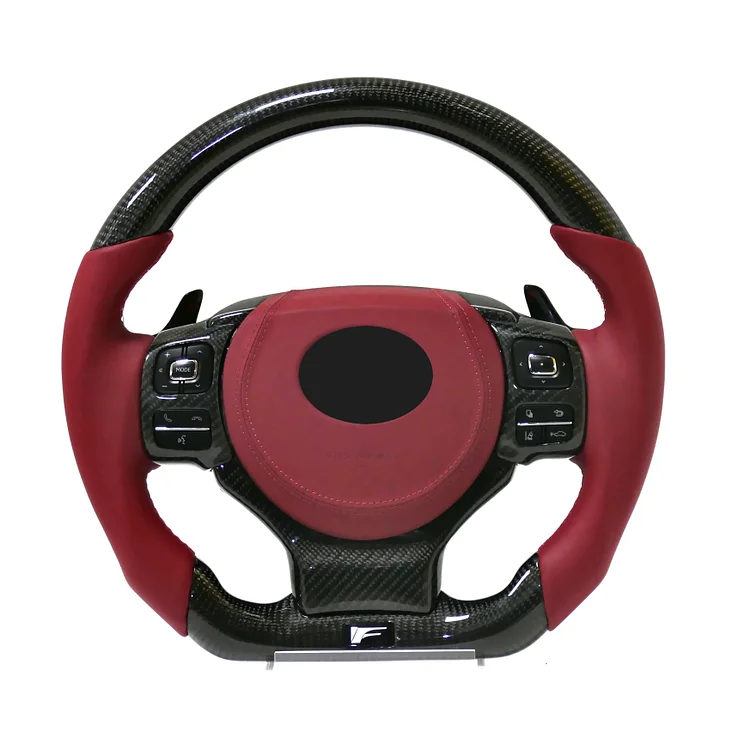 Black and red custom carbon fiber steering wheel for Lexus Lexus NX GX GS ES IS RX with heating system accessories ITN Auto