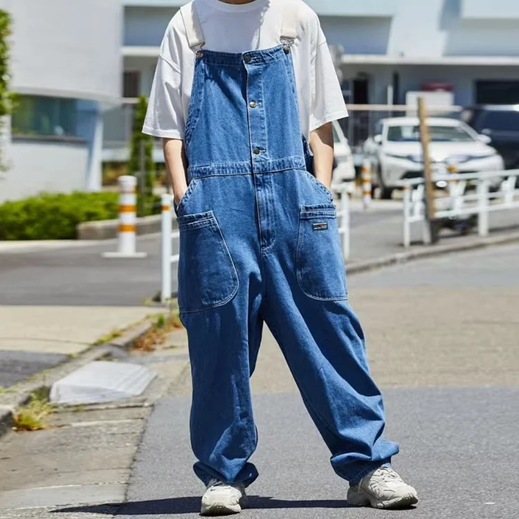 Loose Multi-Pocket Tooling Casual All-Match Profile Overalls